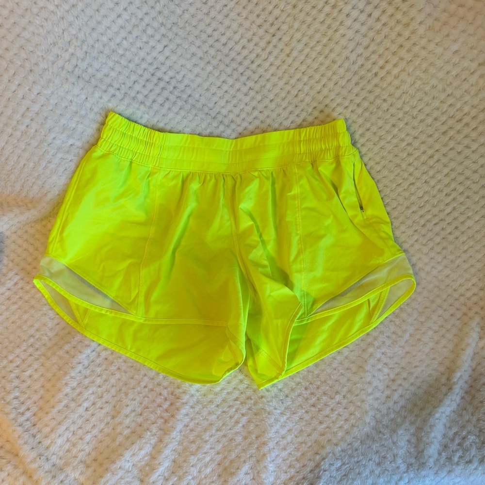 Lululemon Neon Yellow Hotty Hot Shorts